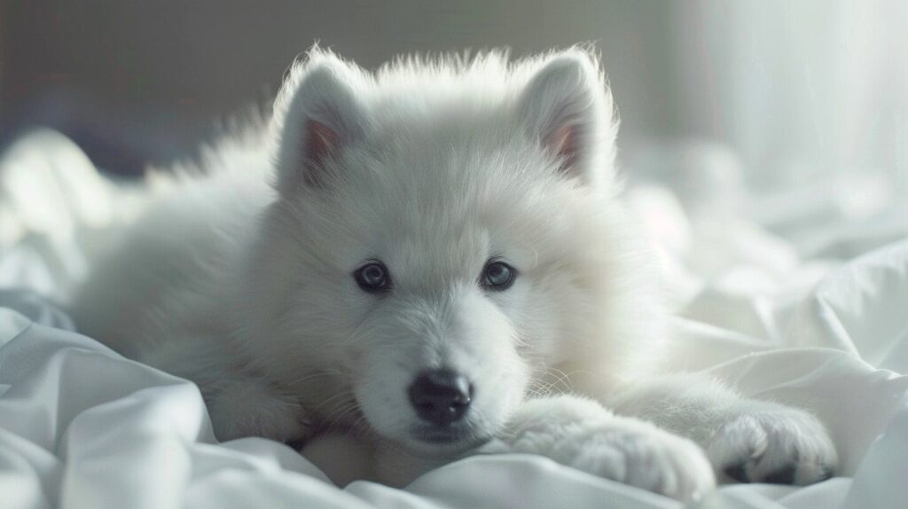 サモエド犬の子犬