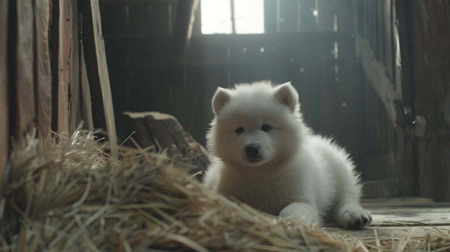 サモエド犬の子犬